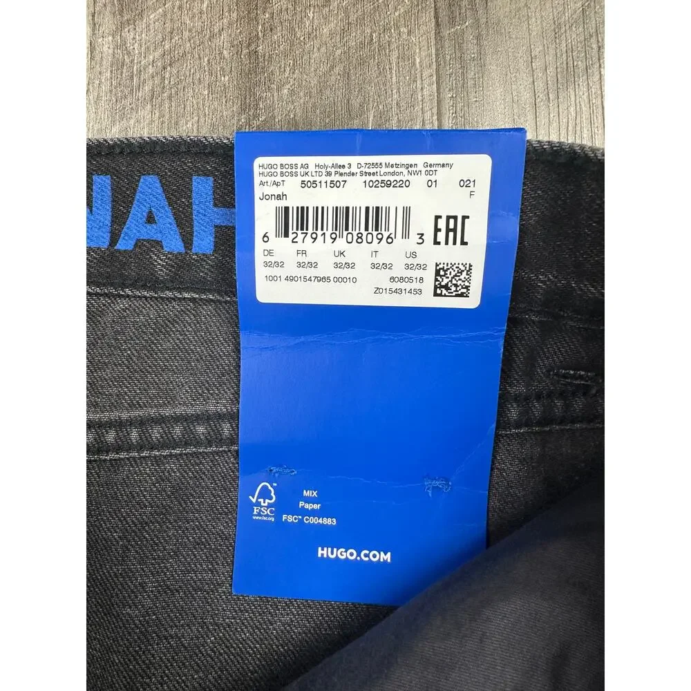 HUGO Jonah Regular Straight Jeans Black NWT — Size 32x32